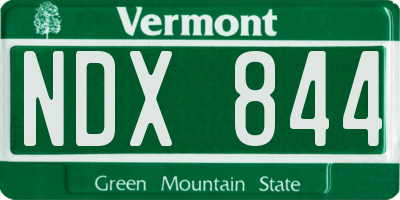 VT license plate NDX844
