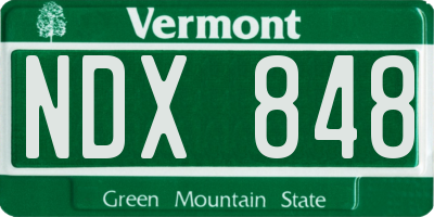 VT license plate NDX848