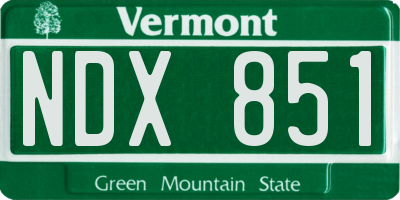 VT license plate NDX851