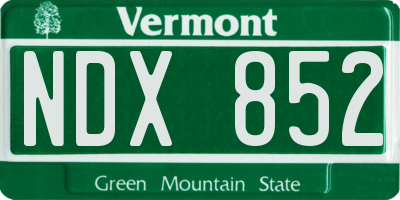 VT license plate NDX852