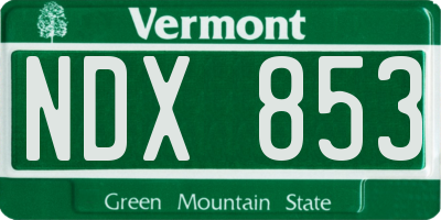 VT license plate NDX853