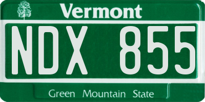 VT license plate NDX855