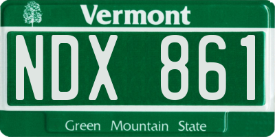 VT license plate NDX861