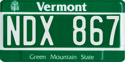 VT license plate NDX867