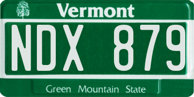 VT license plate NDX879