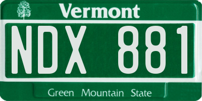 VT license plate NDX881