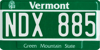VT license plate NDX885