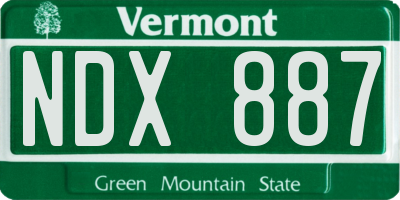 VT license plate NDX887