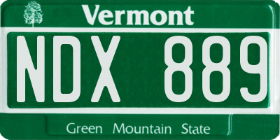 VT license plate NDX889