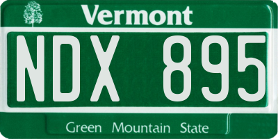 VT license plate NDX895