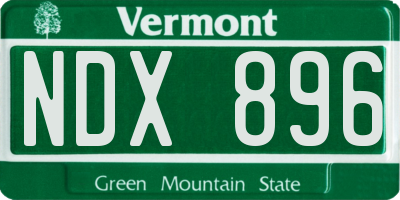 VT license plate NDX896