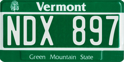 VT license plate NDX897