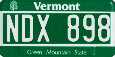 VT license plate NDX898