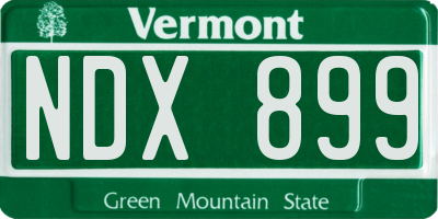 VT license plate NDX899