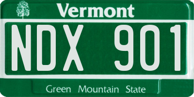 VT license plate NDX901