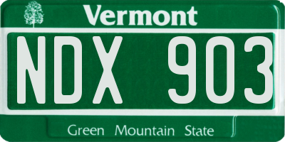 VT license plate NDX903
