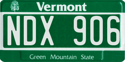 VT license plate NDX906