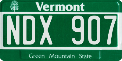 VT license plate NDX907