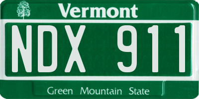 VT license plate NDX911