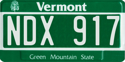 VT license plate NDX917