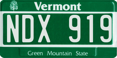 VT license plate NDX919