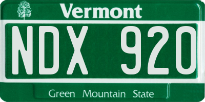 VT license plate NDX920