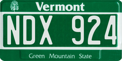 VT license plate NDX924