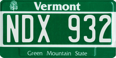 VT license plate NDX932