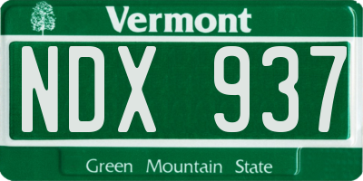 VT license plate NDX937