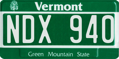 VT license plate NDX940