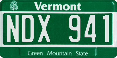 VT license plate NDX941