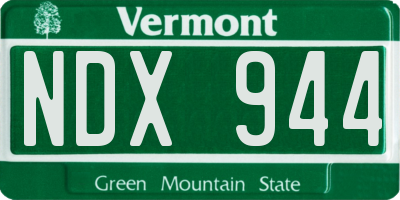 VT license plate NDX944