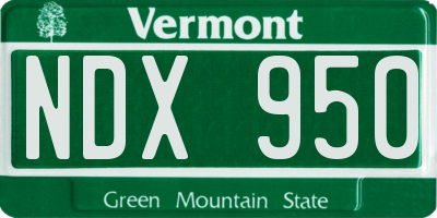 VT license plate NDX950
