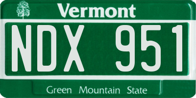 VT license plate NDX951