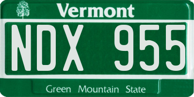 VT license plate NDX955