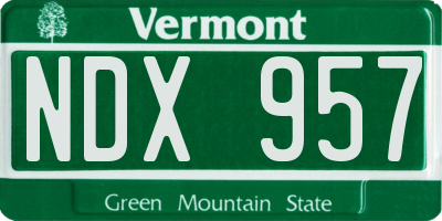 VT license plate NDX957