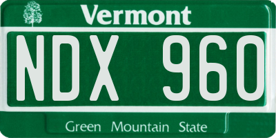 VT license plate NDX960