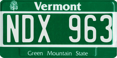 VT license plate NDX963
