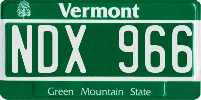 VT license plate NDX966