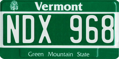 VT license plate NDX968