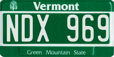 VT license plate NDX969