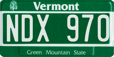 VT license plate NDX970