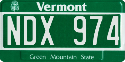 VT license plate NDX974