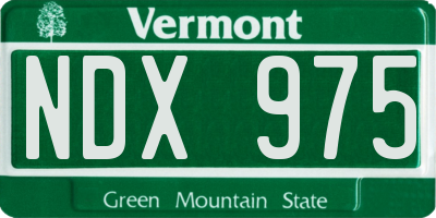 VT license plate NDX975