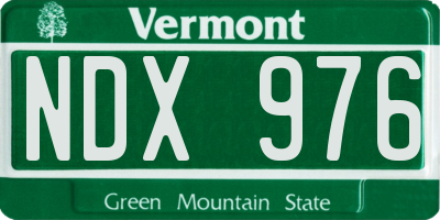 VT license plate NDX976