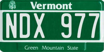 VT license plate NDX977