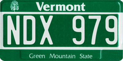 VT license plate NDX979