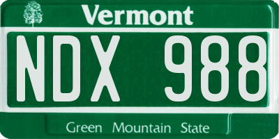 VT license plate NDX988