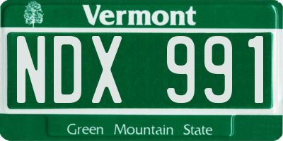 VT license plate NDX991