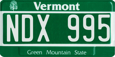 VT license plate NDX995